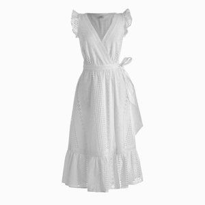 J. Crew Eyelet Ruffle Wrap Dress NWT